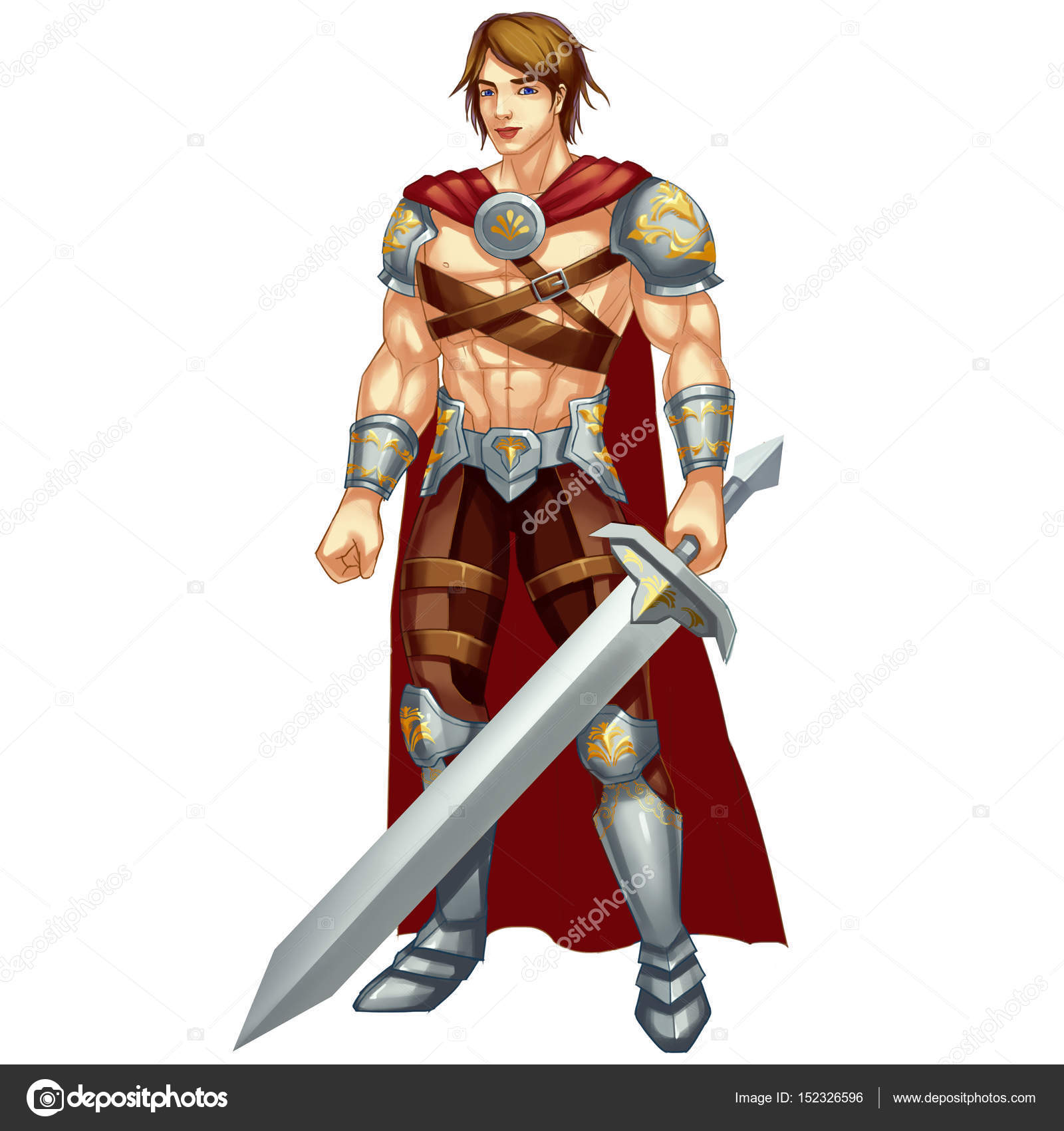 Carácter fresco: Héroe griego, Dios de la guerra aislado sobre fondo blanco  152326596