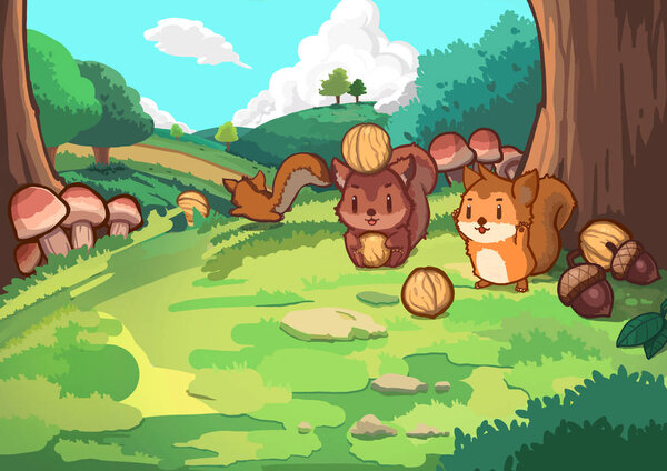 Squirrel and Forest