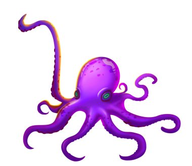 Dev ahtapot Tentacles fantastik, gerçekçi ve fütüristik tarzı ile. Video oyun dijital Cg sanat, konsept illüstrasyon, gerçekçi karikatür tarzı sahne tasarımı
