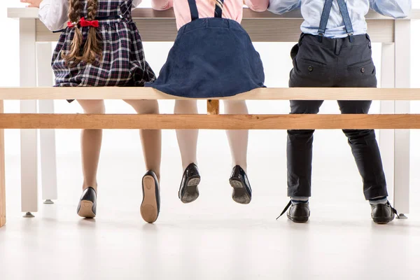 Schoolchildren studying at desk — Stock Photo, Image