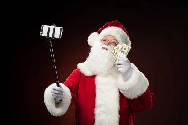 Santa Claus pořizování selfie — Stock fotografie