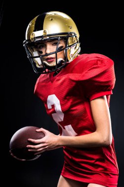 Female football player in sportswear clipart