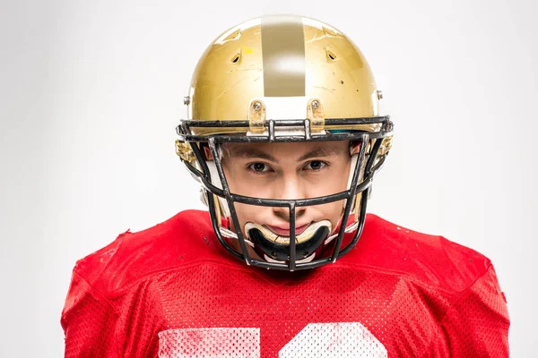 American football player in helmet — Stock Photo, Image