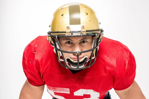 Hráč amerického fotbalu v helmě — Stock fotografie