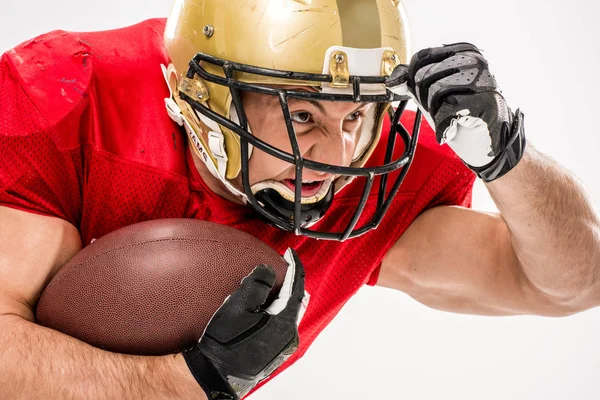 Football player running with ball — Stock Photo, Image