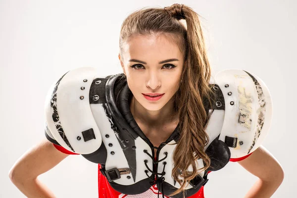 Jogador de futebol feminino — Fotografia de Stock