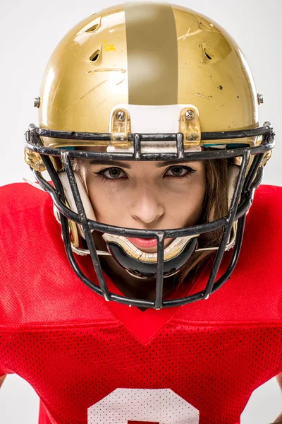 Vrouwelijke american football speler — Stockfoto