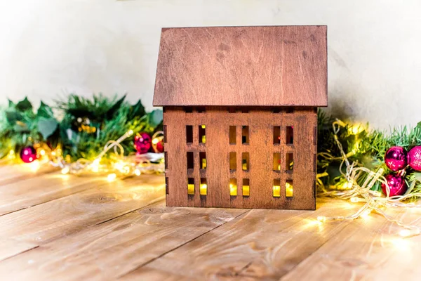 Christmas decorations on floor — Stock Photo, Image