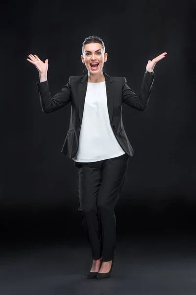 Attractive businesswoman gesturing — Stock Photo, Image