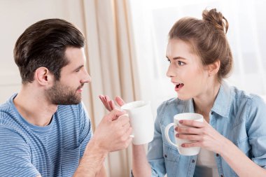 Couple drinking tea clipart