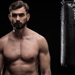 Boxer with punching bag