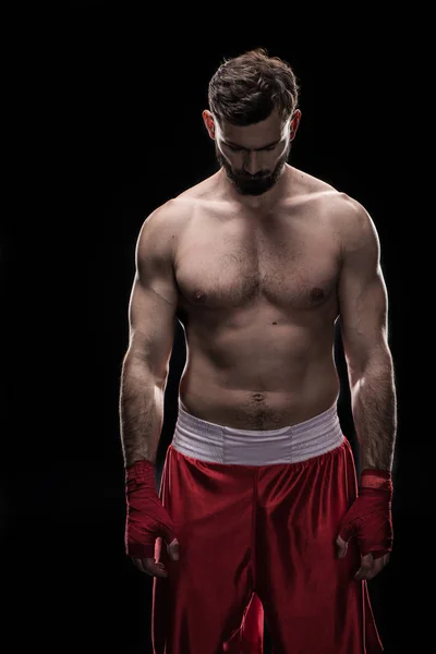 Boxer mit Wickelhänden — Stockfoto