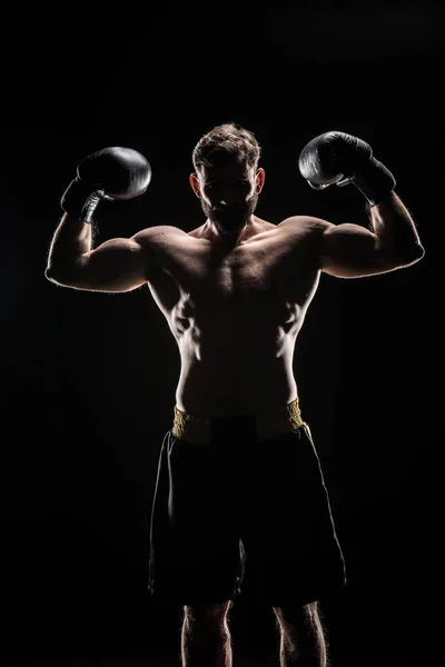 Sportman in bokshandschoenen — Stockfoto