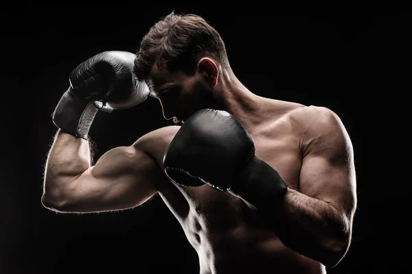 Deportista en guantes de boxeo — Foto de Stock