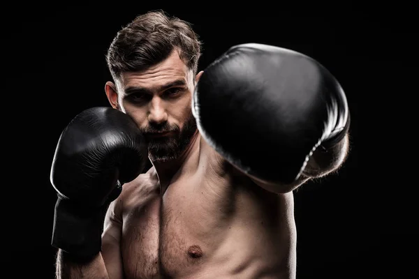 Deportista en guantes de boxeo — Foto de Stock