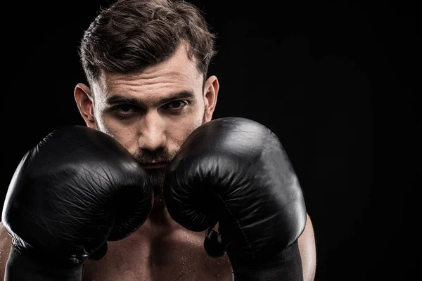 Спортсмен в боксерських рукавичках — стокове фото