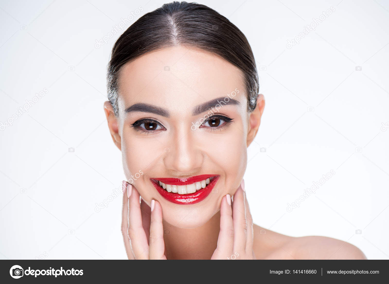 Woman with juicy red lips — Stock Photo © DmitryPoch 141416660