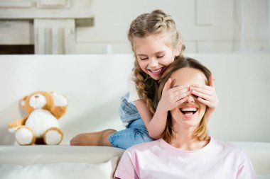 Happy mother and daughter  clipart