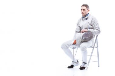 Young man professional fencer  clipart