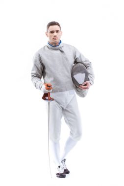 Young man professional fencer  clipart