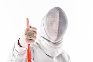 Professional fencer with medal clipart