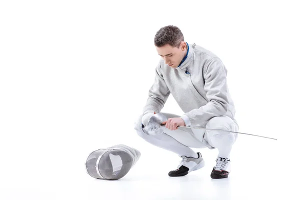 Young man professional fencer — Stock Photo, Image