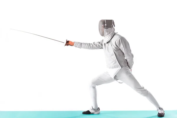 Fencer holding rapier — Stock Photo, Image