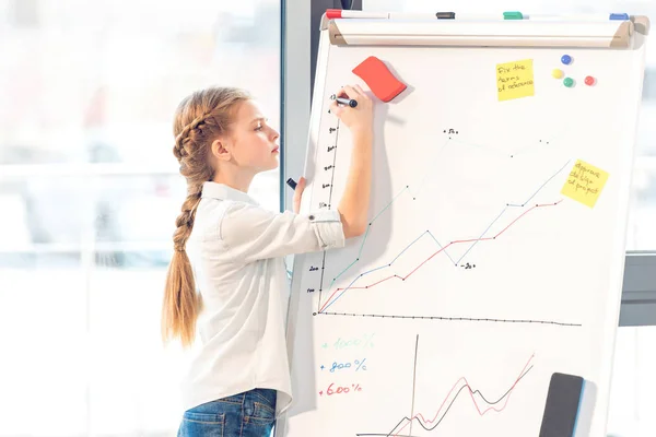 Kleines Mädchen gibt sich als Geschäftsfrau aus — Stockfoto