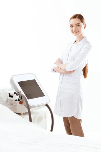 Kvinna laser hår borttagning apparater. — Stockfoto
