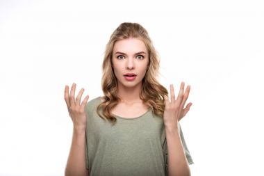 attractive shocked woman clipart