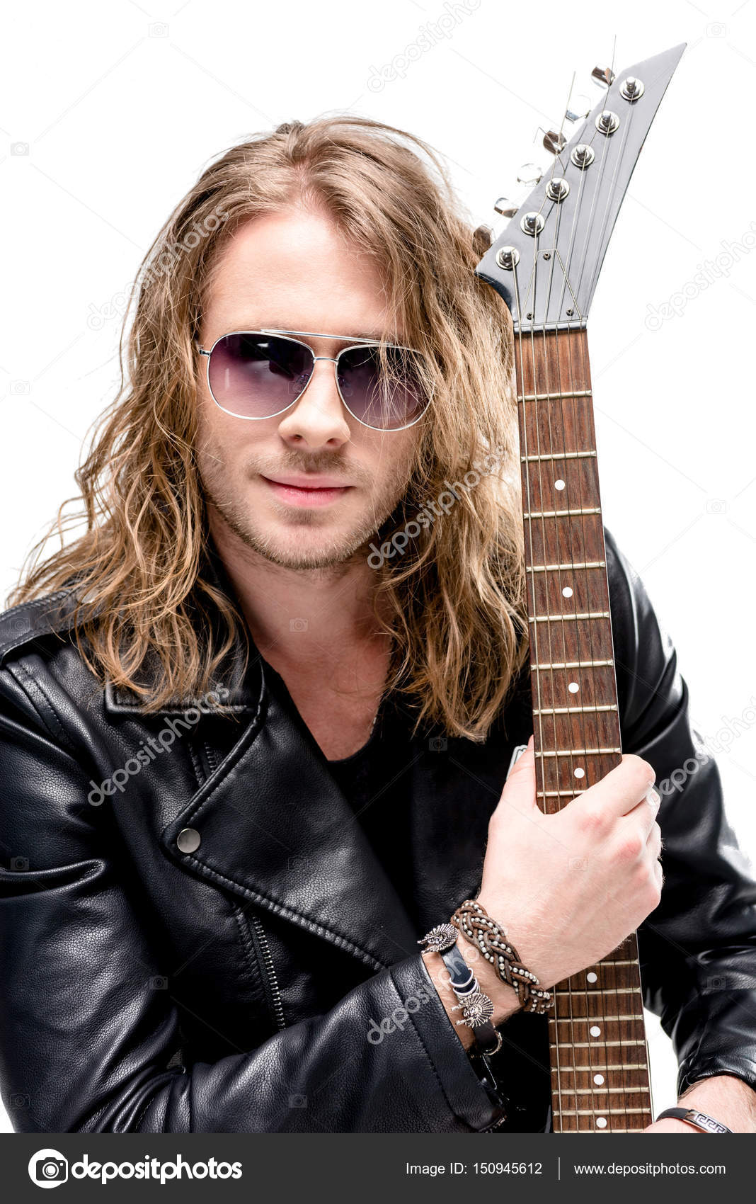 Rocker with electric guitar Stock Photo by ©DmitryPoch 150945612