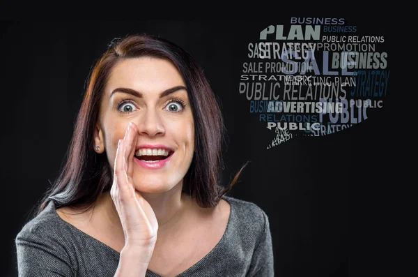 Emocionada joven mujer de negocios — Foto de Stock