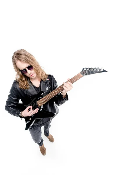 Rocker with electric guitar Stock Photo by ©DmitryPoch 150945594