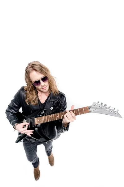 Rocker s elektrickou kytaru — Stock fotografie zdarma
