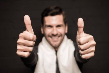 man showing thumbs up clipart