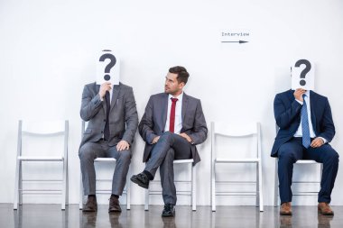 businessmen waiting for interview clipart