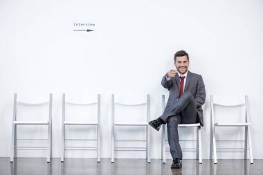 businessmen waiting for interview clipart