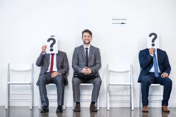 Businessmen waiting for interview — Stock Photo, Image