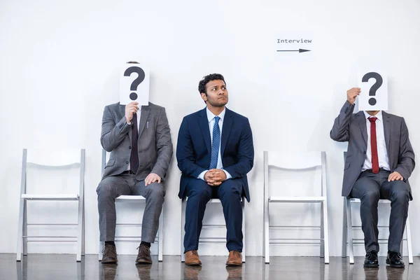 Businessmen waiting for interview — Stock Photo, Image