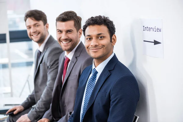 Businessmen waiting for interview — Stock Photo, Image