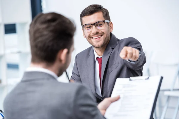 Businessmen at job interview — Stock Photo, Image
