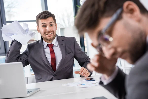 Boss and businessman at meeting — Stock Photo, Image
