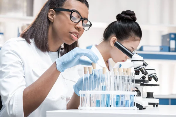 Científicos trabajando en laboratorio — Foto de Stock