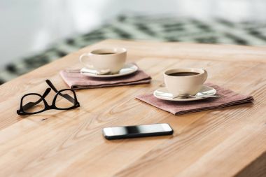 cups of coffee on table clipart