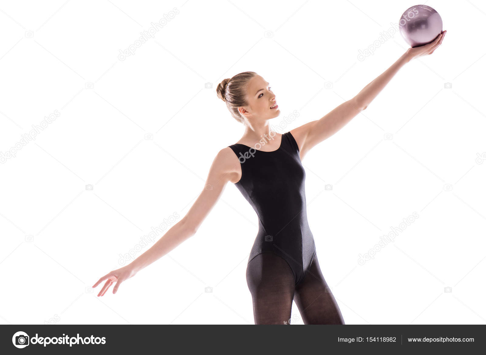Rhythmic gymnast with ball Stock Photo by ©DmitryPoch 154118982