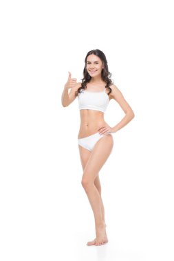 Beautiful young woman in underwear  clipart