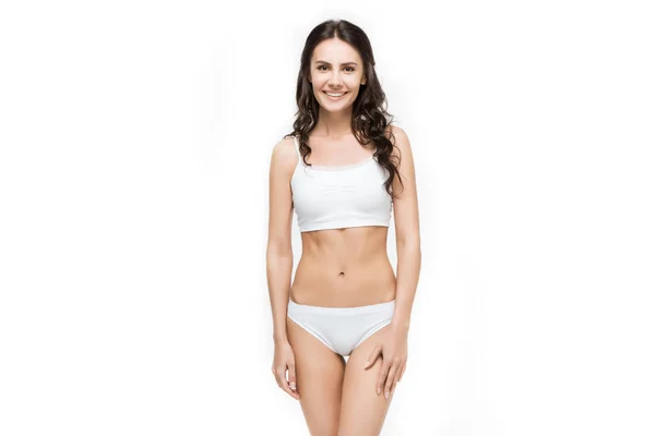 Woman posing in white underwear — Stock Photo, Image