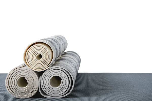 Grey yoga mats — Stock Photo, Image