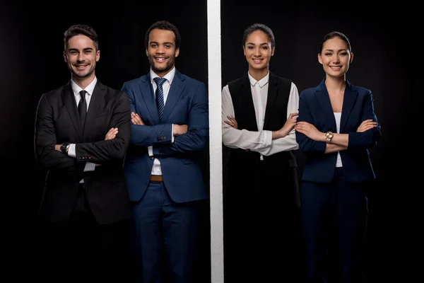 Businessmen separated with businesswomen — Stock Photo, Image