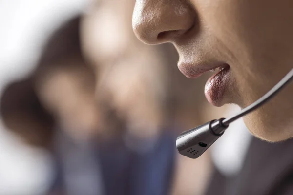 Call center operatora w zestaw słuchawkowy Obrazek Stockowy